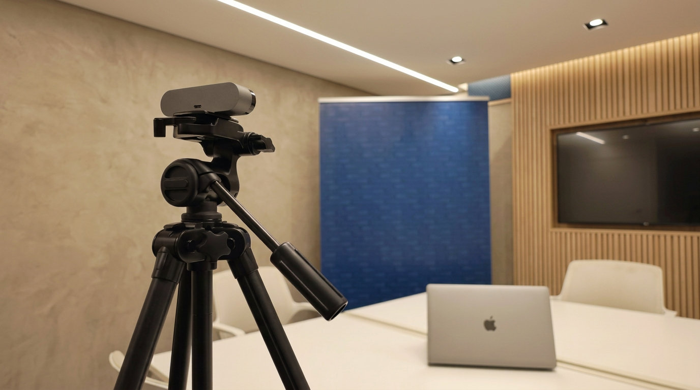 Laptop in een werfkeet met een webinarslide over CIaO en Catena